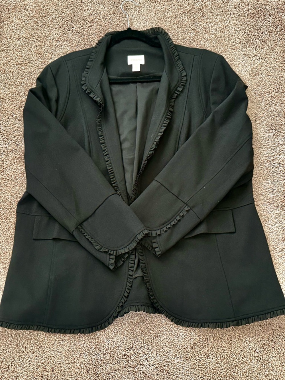 Chico’s Black Ruffle-Trim Women's Blazer